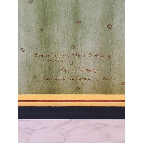 Special Wishes Father Christmas Hand Painted Statue Figure Wooden FolkArt 20½" - Picture 13 of 16